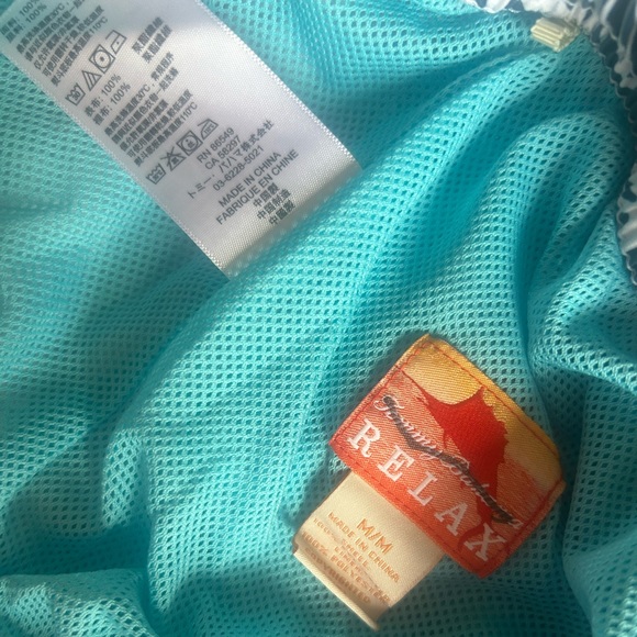 Tommy Bahama Relax Mens Swim Trunks medium navy Blue Bathing Suit Shorts Lined - Picture 2 of 3